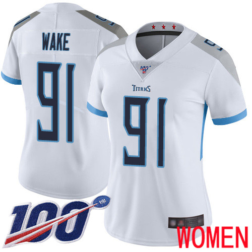 Tennessee Titans Limited White Women Cameron Wake Road Jersey NFL Football 91 100th Season Vapor Untouchable